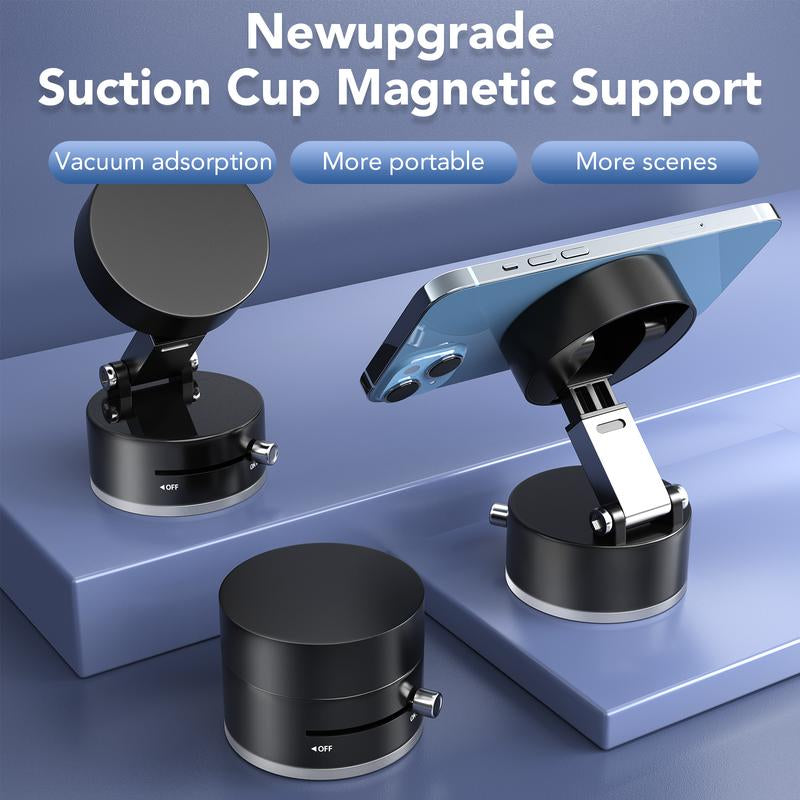 Magnetic Stand Vacuum Phone Holder with Rotation,Foldable Design,Strong Magnet,Suitable for Smooth Surfaces Such as Room,Car,Glass,Kitchen,Gym,Etc
