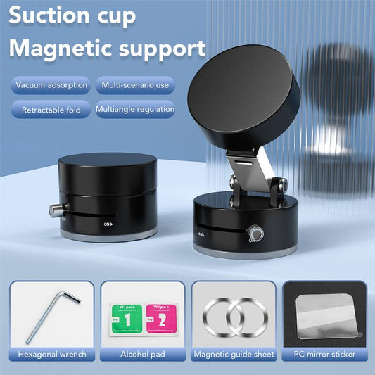 Magnetic Stand Vacuum Phone Holder with Rotation,Foldable Design,Strong Magnet,Suitable for Smooth Surfaces Such as Room,Car,Glass,Kitchen,Gym,Etc