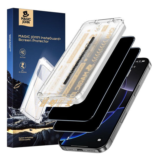 New MAGIC JOHN Premium Upgraded Privacy Screen Protector Dustproof Bubble-Free Ultra-Clear for Iphone & Samsung