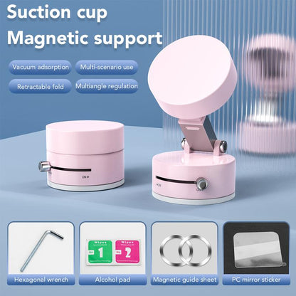 Magnetic Stand Vacuum Phone Holder with Rotation,Foldable Design,Strong Magnet,Suitable for Smooth Surfaces Such as Room,Car,Glass,Kitchen,Gym,Etc