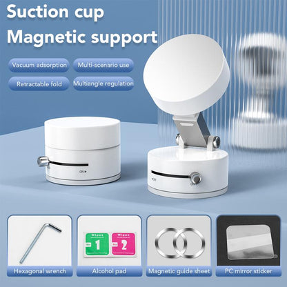 Magnetic Stand Vacuum Phone Holder with Rotation,Foldable Design,Strong Magnet,Suitable for Smooth Surfaces Such as Room,Car,Glass,Kitchen,Gym,Etc